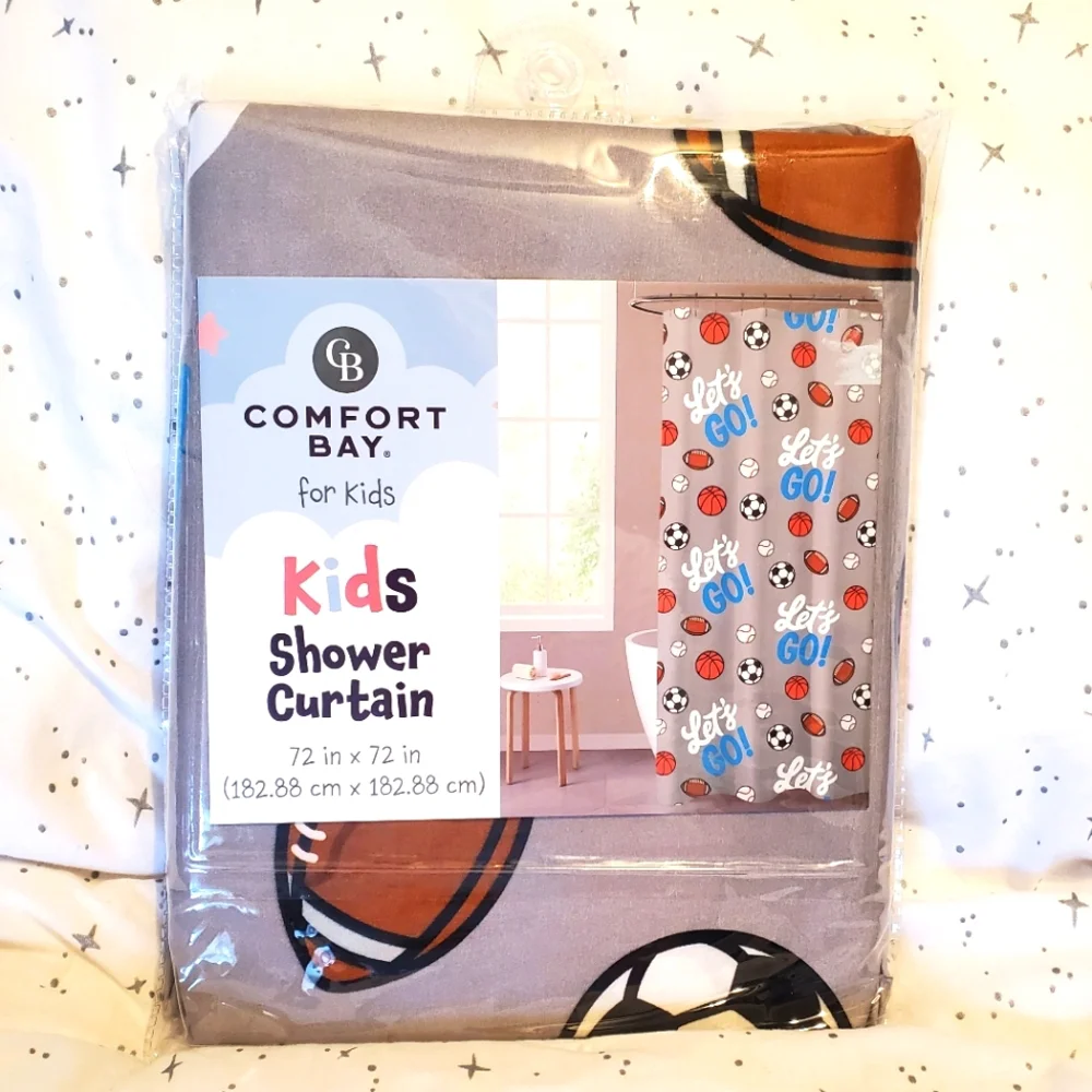 Kids Sports Theme Shower Curtain
